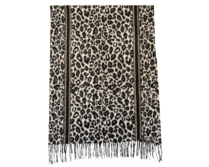 Sjaal Panterprint Grijs - 190x70cm afbeelding
