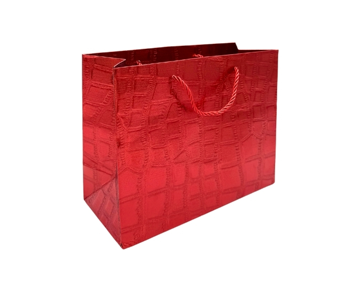 Cadeautas Stones Metallic Rood Klein (6st) afbeelding