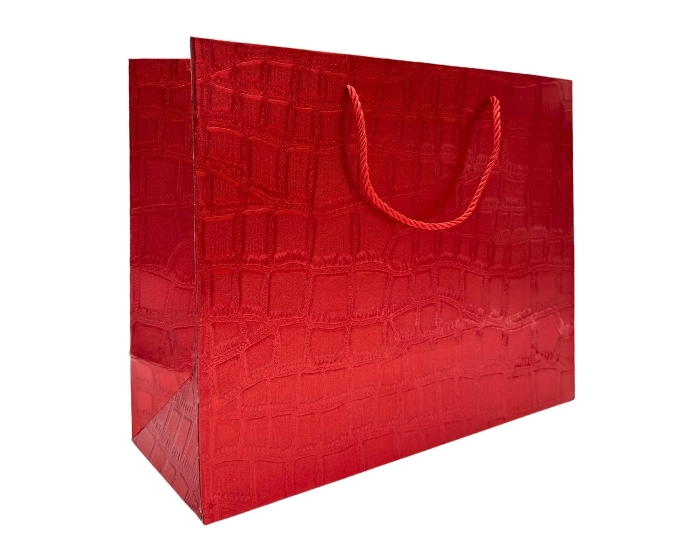 Cadeautas Stones Metallic Rood Medium (6st) afbeelding