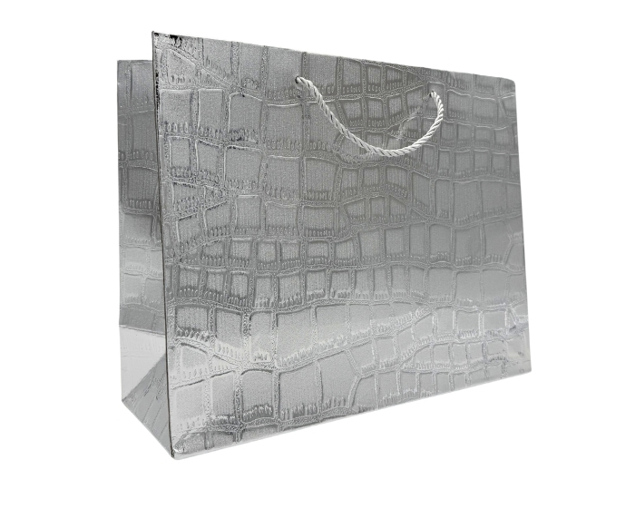 Cadeautas Stones Metallic Zilver Medium (6st) afbeelding