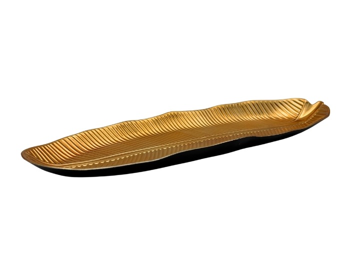 Serveerschaal Blad Goud - 40x13cm afbeelding