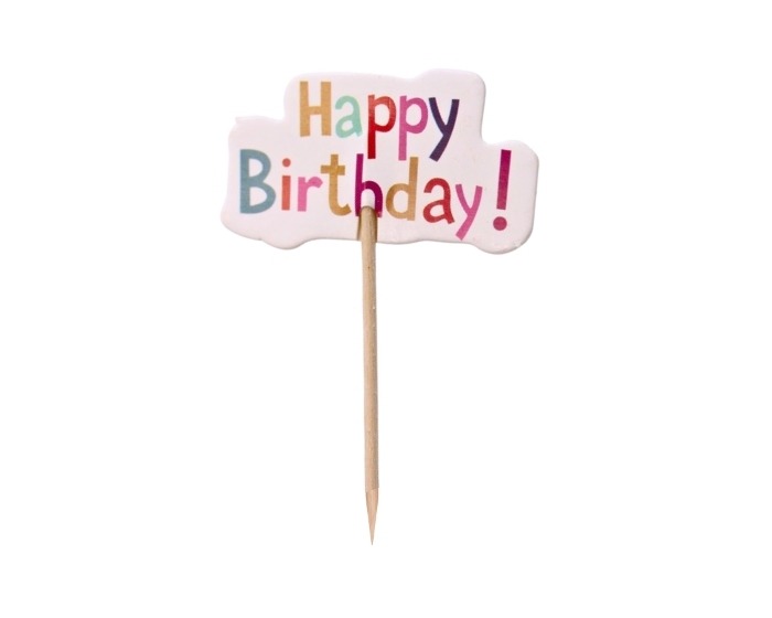 Prikkers Happy Birthday! - 7,5cm - 12 stuks afbeelding