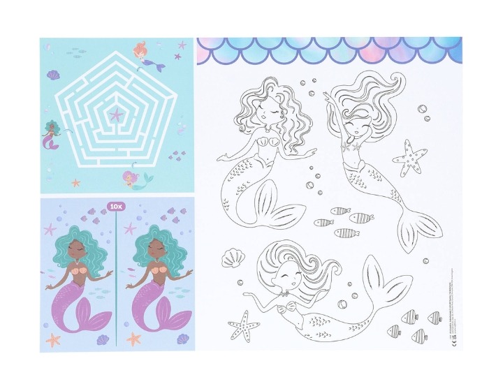 Activiteitenset Placemat Mermaid Magic - 40x30cm - 6 stuks afbeelding
