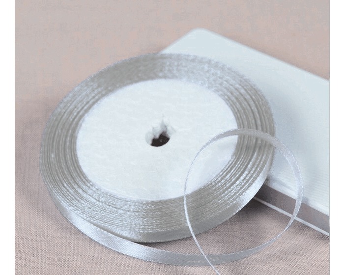 Satijnlint 6mm Zilver afbeelding