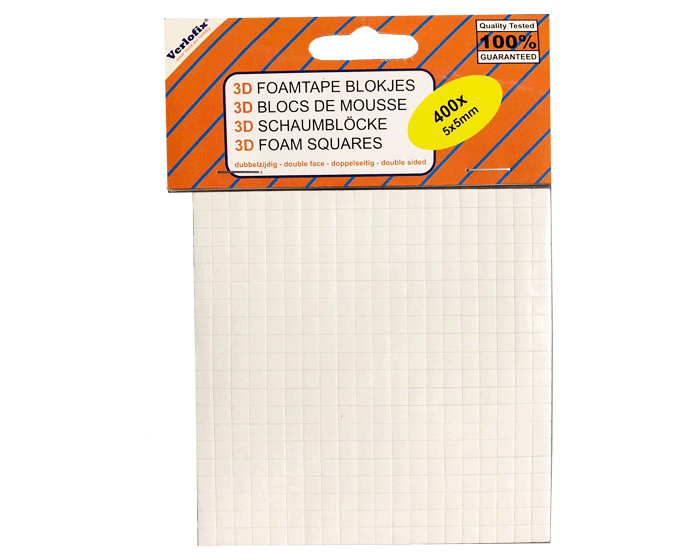 Verlofix 3D Foamtape blokjes - 400 stuks afbeelding