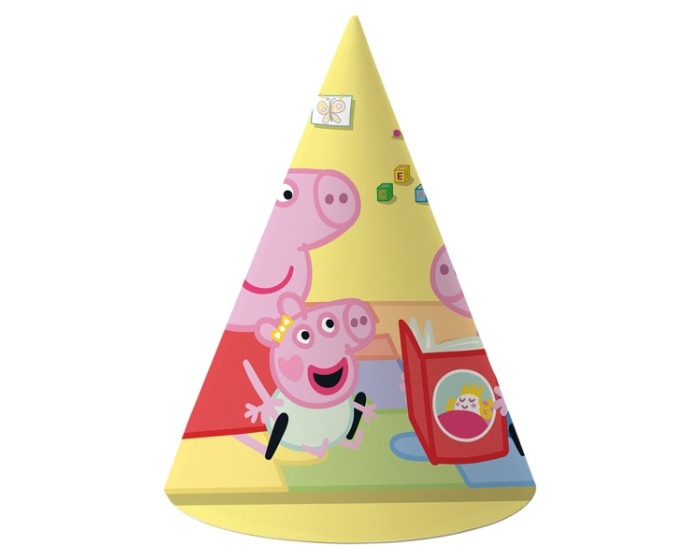 Feesthoedjes Peppa Pig - 6 stuks afbeelding