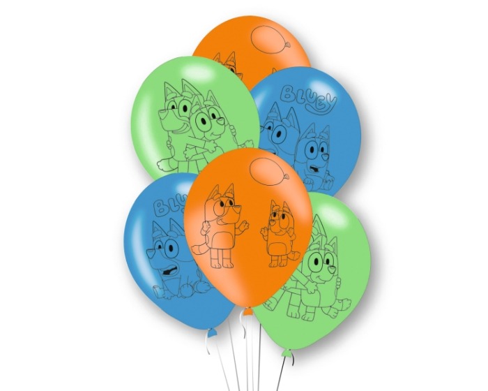 Ballonnen Bluey - 27,5cm - 6 stuks
