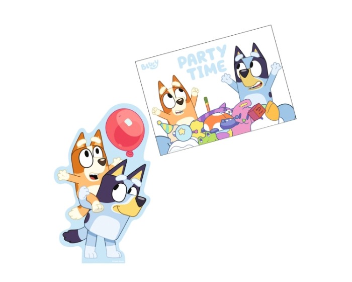 Uitnodigingen Bluey - 8 stuks