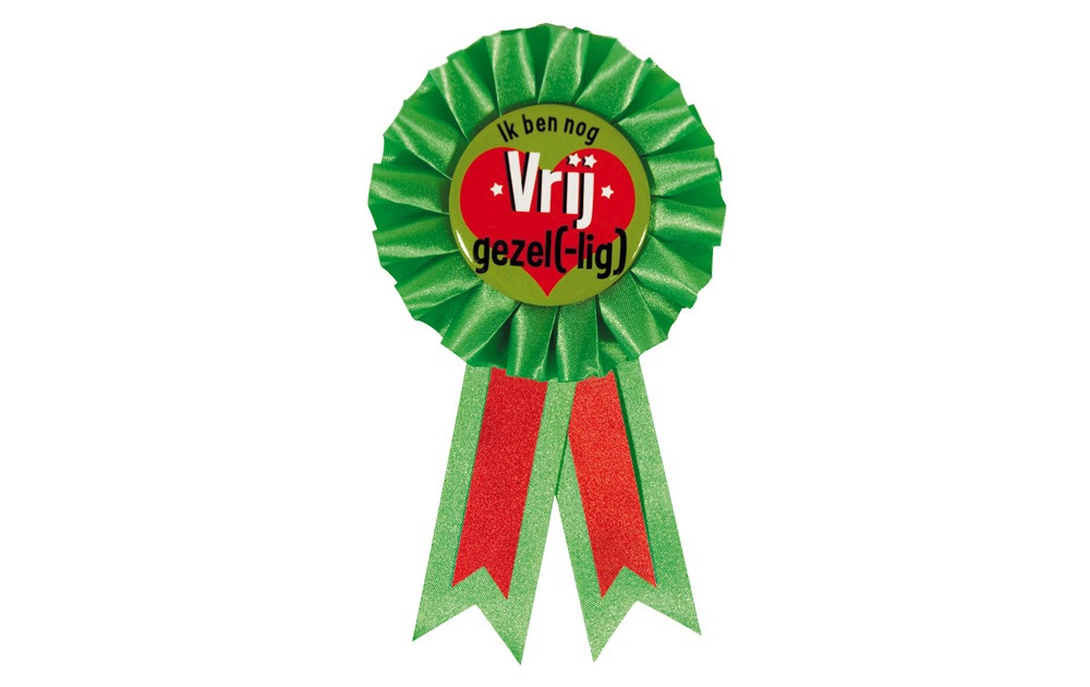 Rozet Vrijgezel Groen afbeelding