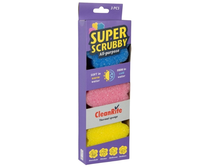 Super Scrubby Spons Cleanrite (3st) afbeelding