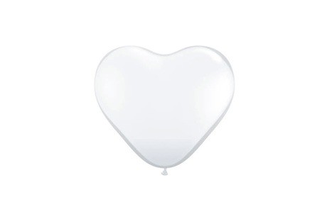 Ballon Hart Wit - 10 stuks afbeelding