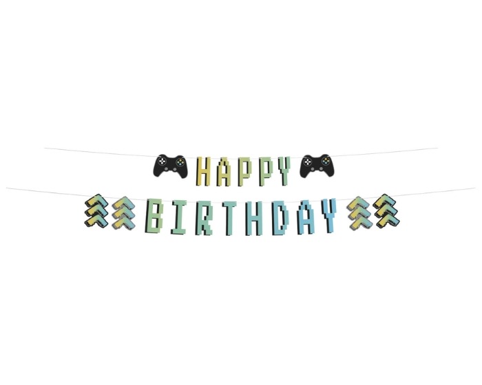 Letterslinger Happy Birthday Level Up - 1,5m afbeelding