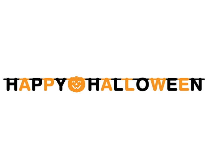 Slinger Happy Halloween Oranje/Zwart (2m) afbeelding