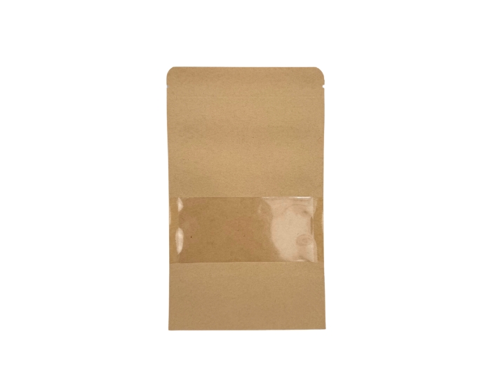 Bewaarzak Kraft met venster - 9x14cm - 12 stuks afbeelding