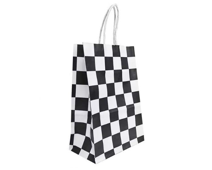 Cadeautasjes Race Zwart-Wit Geruit - 6 stuks afbeelding