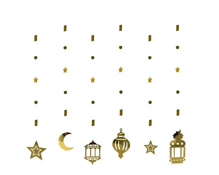 String Decoratie Ramadan Goud - 6 stuks afbeelding