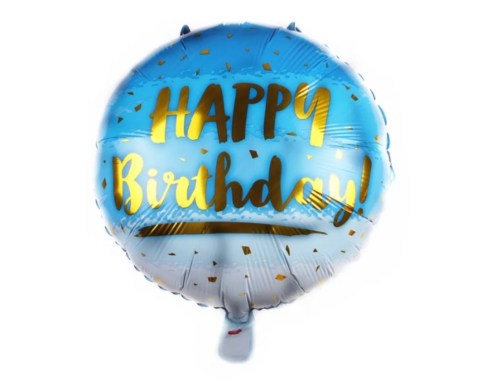 Folieballon Happy Birthday Ombre Blauw (45cm) afbeelding