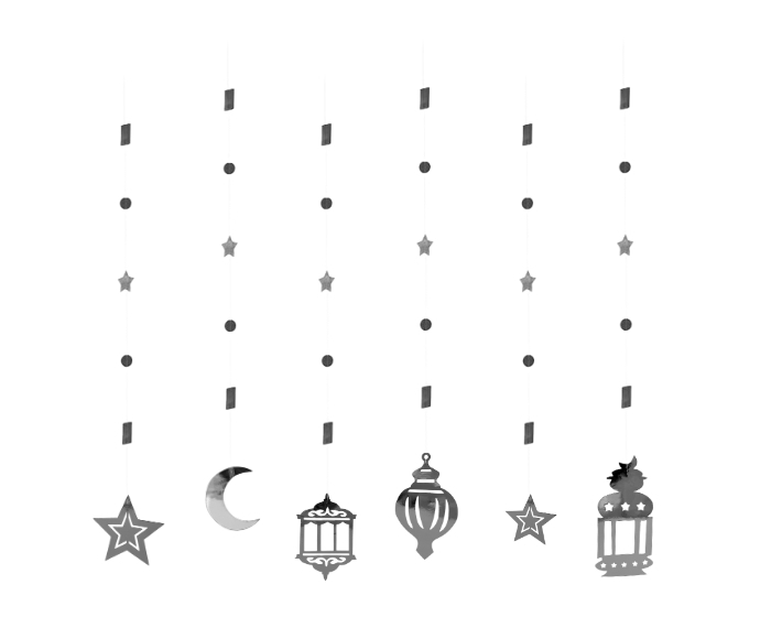 String Decoratie Ramadan Zilver - 6 stuks afbeelding