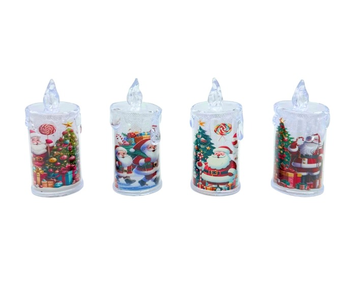 LED Kaarsen Kerstman - 11cm - 12 stuks afbeelding