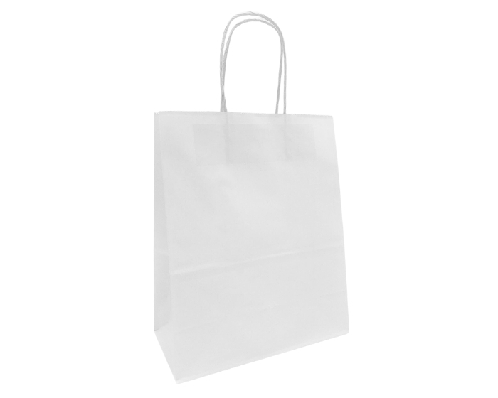 Grote papieren cadeautas wit - 10 stuks - 21x11x27 cm afbeelding