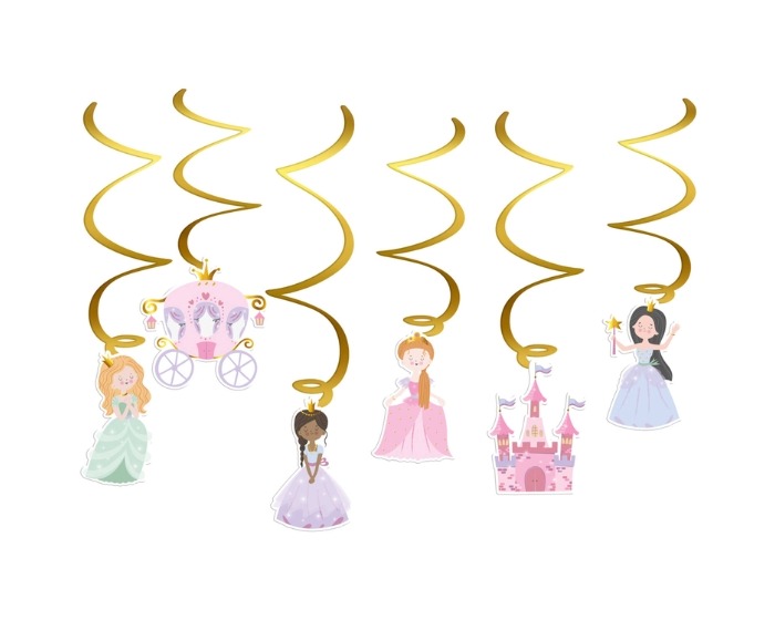 Hangdecoratie Pretty Princess - 6 stuks afbeelding