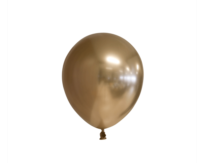 Mini Chroom Ballonnen Goud 11cm (20st) afbeelding