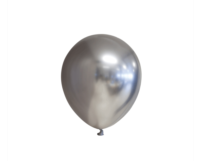 Mini Chroom Ballonnen Zilver 11cm (20st) afbeelding