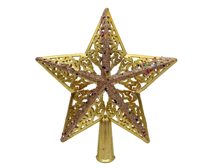 Kerstboompiek Ster Goud afbeelding