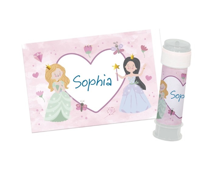 Bellenblaas Stickers Pretty Princess - 6 stuks afbeelding