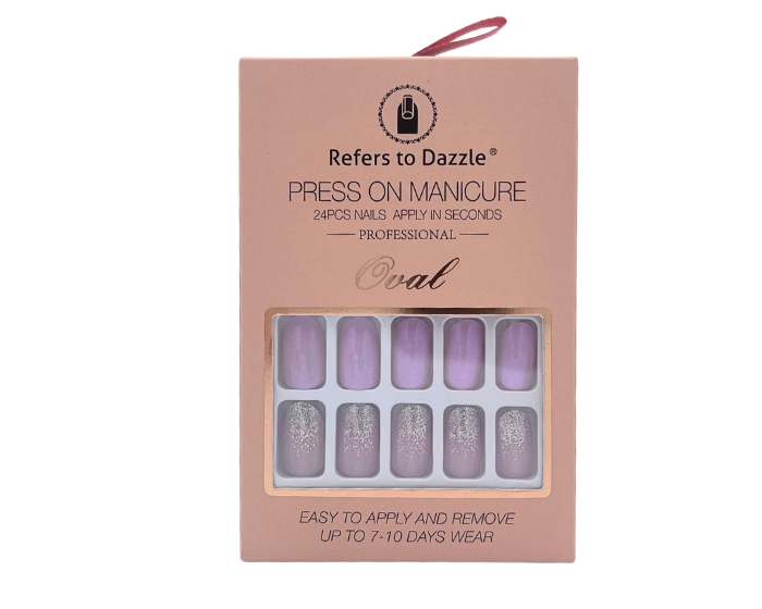 Press On Kunstnagels Purple&Glitter afbeelding
