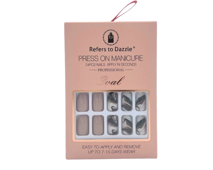 Press On Kunstnagels Bruin&Marmer afbeelding