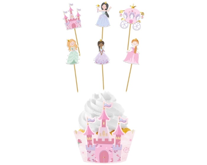 Cupcake Decoratieset Pretty Princess - 6 stuks afbeelding