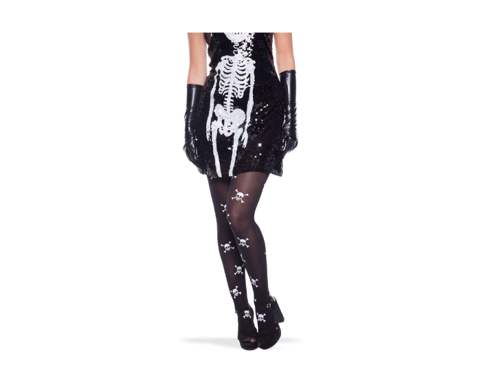 Panty met doodshoofden afbeelding