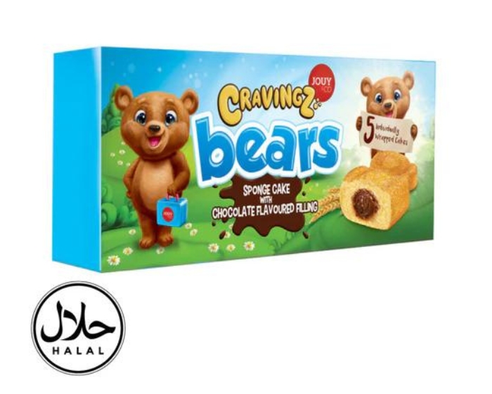Cravingz Bears Spongecake Chocola 40gr (5st) afbeelding