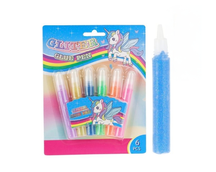 Glitter Lijm Pen Unicorn (6st) afbeelding