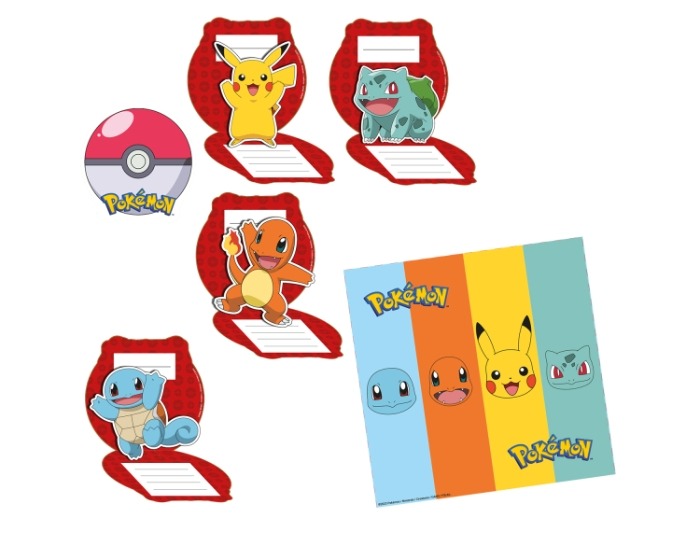 Uitnodigingen Pokemon - 8 stuks afbeelding