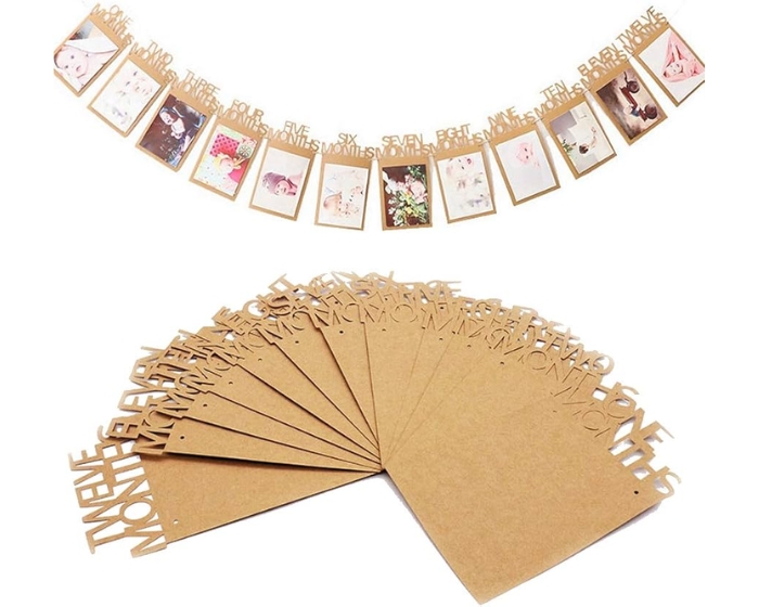 DIY 12 Maanden Foto Slinger Bruin afbeelding