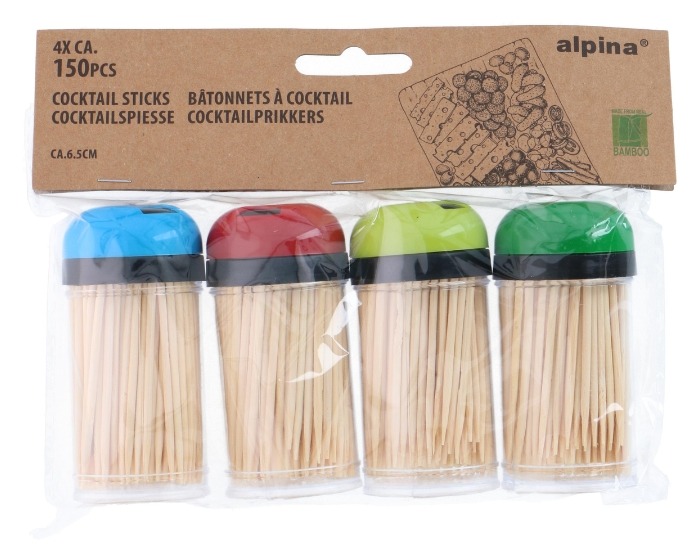 Cocktailprikkers Alpina - 6,5cm - 4x150 stuks afbeelding