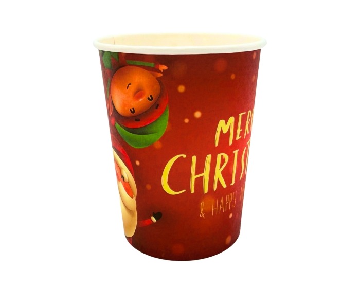 Kartonnen Bekers Merry Christmas Friends - 10 stuks afbeelding