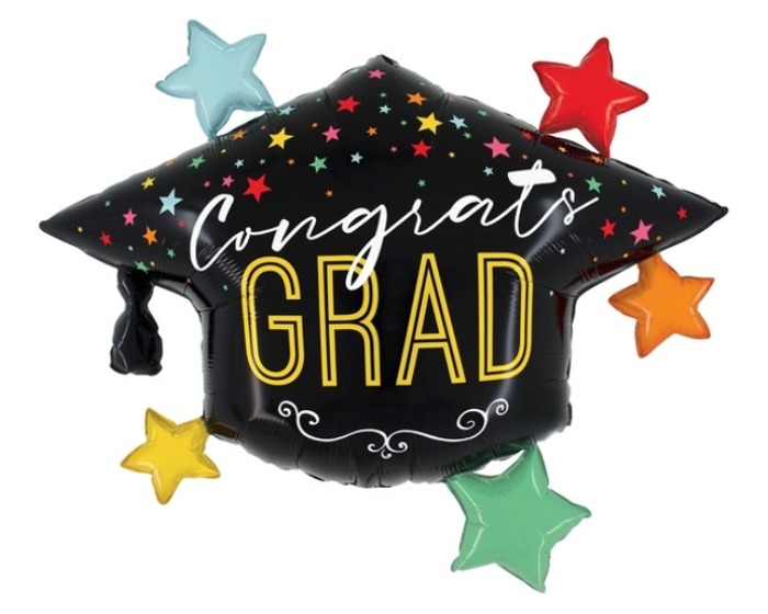 Folieballon Congrats Grad Hoed - 49x55cm afbeelding