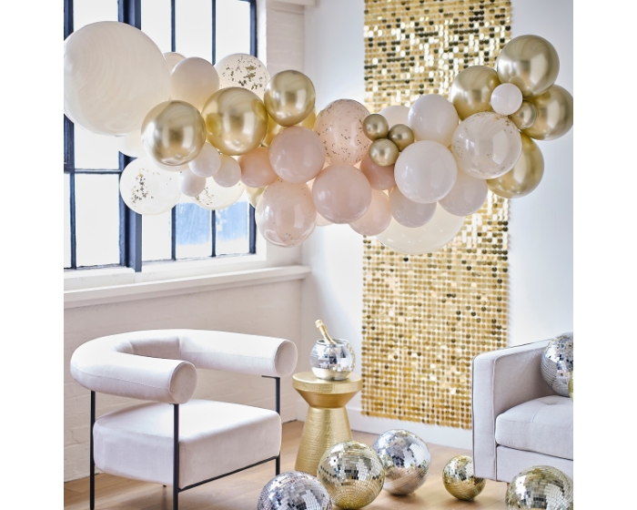 Ballonnenboog Neutraal&Goud Ginger Ray afbeelding