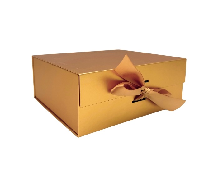 Luxe Cadeaudoos Klein Goud - 20x18,2x8cm afbeelding