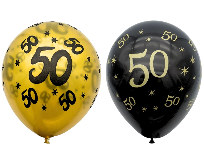 Ballonnen 50 Jaar Goud&Zwart (10st) afbeelding