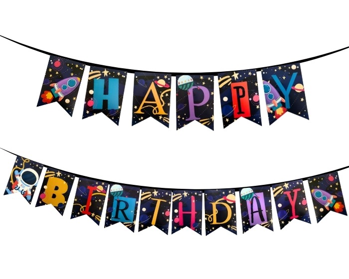 Slinger Happy Birthday Space afbeelding
