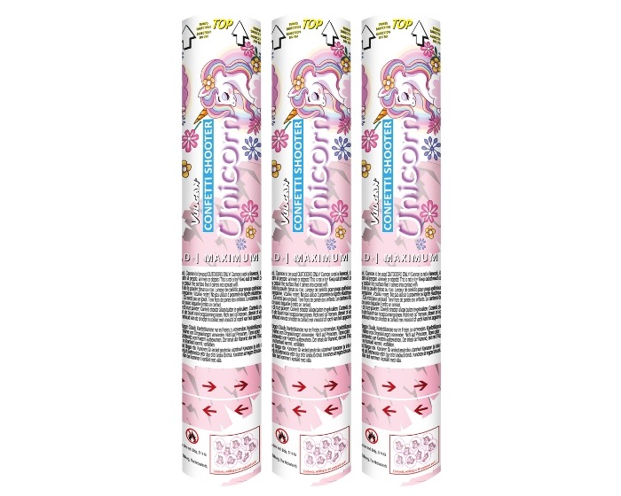 Confetti Shooter Unicorn - 3 stuks afbeelding