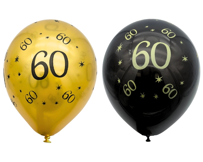 Ballonnen 60 Jaar Goud&Zwart (10st) afbeelding