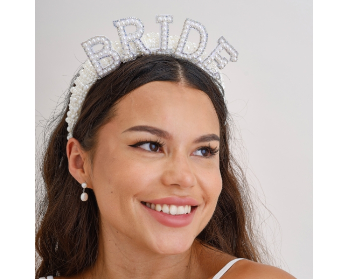 Haarband Bride met parels Ginger Ray afbeelding