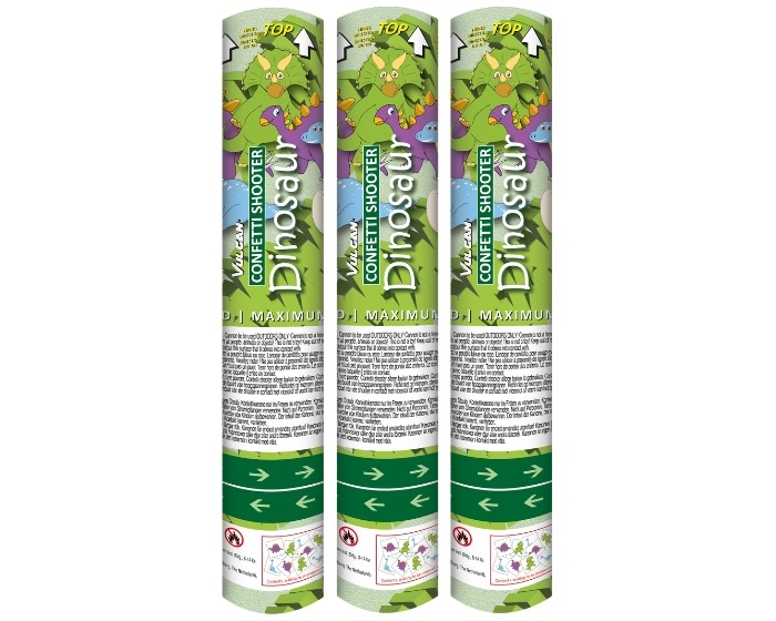 Confetti Shooter Dinosaurus - 3 stuks afbeelding