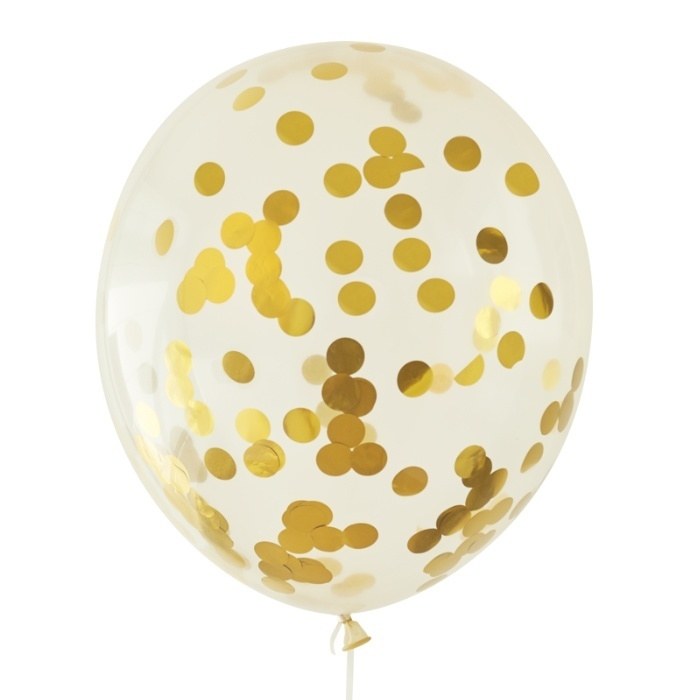 Confetti Ballonnen Goud (5st) afbeelding