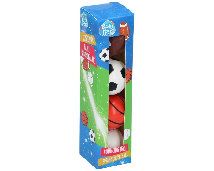 Stuiterende Sportbal Eddy Toys - 3,5cm - 4 stuks afbeelding